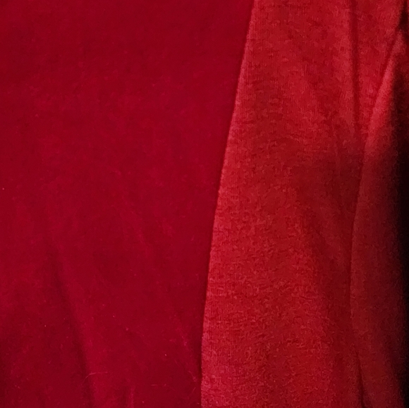 Lane Bryant Red Drape Cowl Neck Velvet Top Sz 14/16 Stretchy - Picture 5 of 7